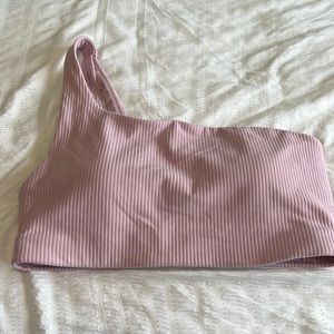 Ribbed Nulu Asymmetrical Yoga Bra